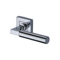 Bauhaus Sq Door Handle on Square Rose by M Marcus - Heritage Brass