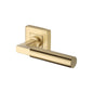 Bauhaus Sq Door Handle on Square Rose by M Marcus - Heritage Brass