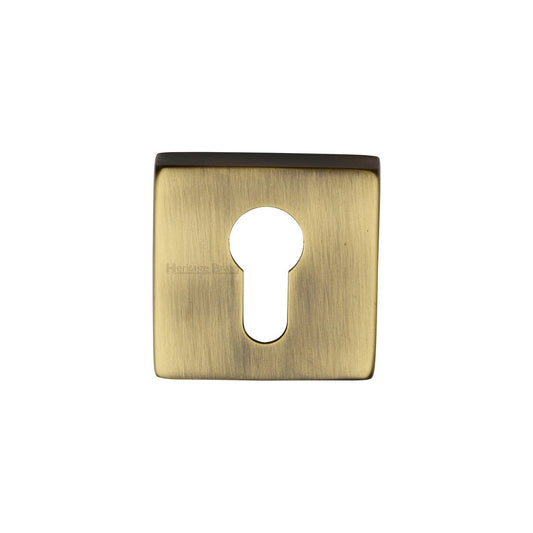 Euro Profile Cylinder Escutcheon Square - SQ5004 by M Marcus - Heritage Brass