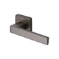 Delta Sq Door Handle on Square Rose by M Marcus - Heritage Brass