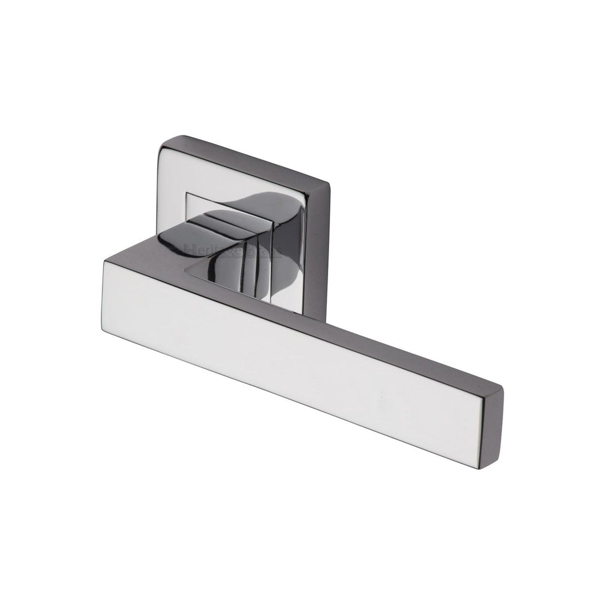 Delta Sq Door Handle on Square Rose by M Marcus - Heritage Brass