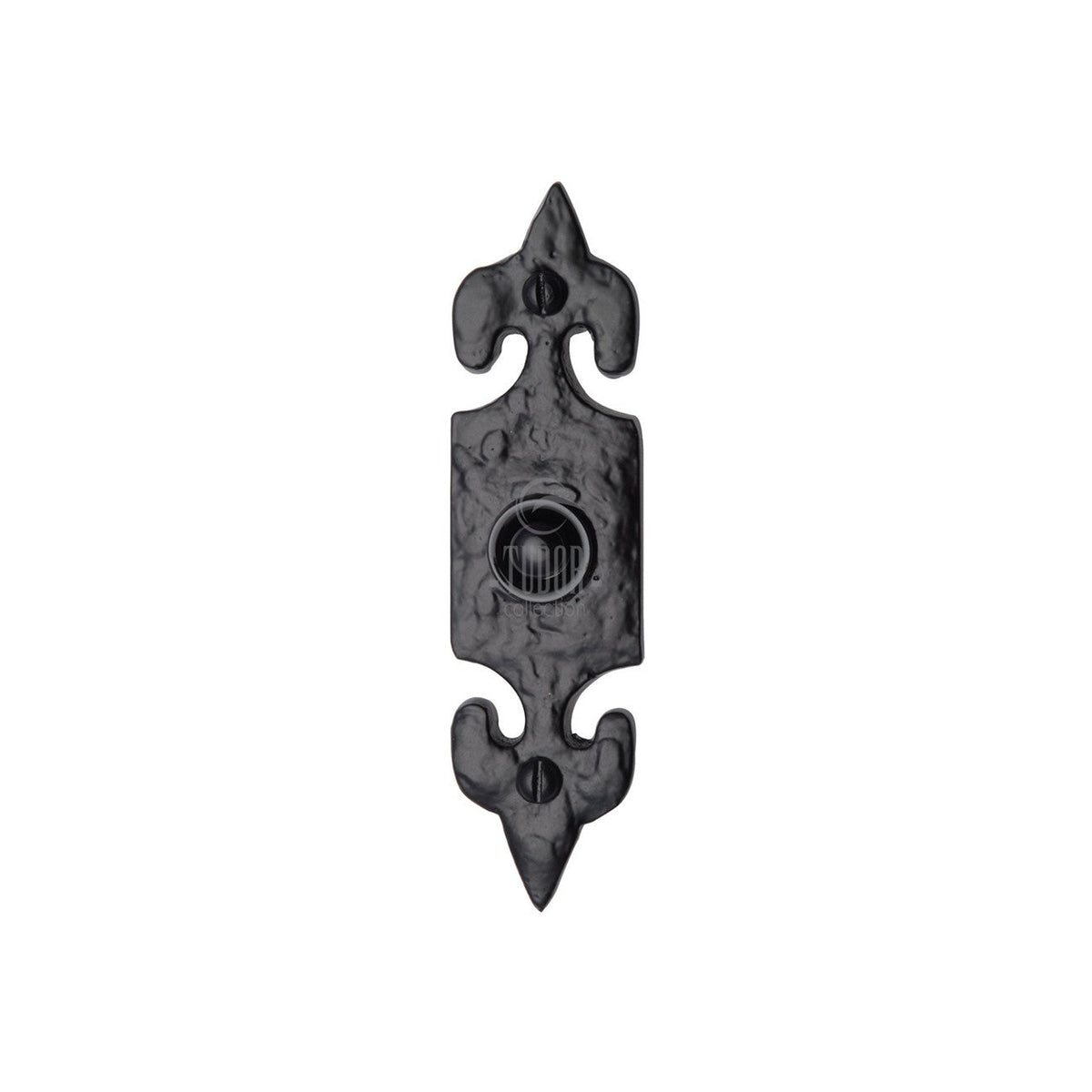 Tudor Bell Push Black Iron by M Marcus - Heritage Brass
