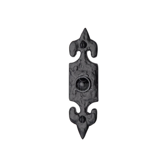 Tudor Bell Push Black Iron by M Marcus - Heritage Brass