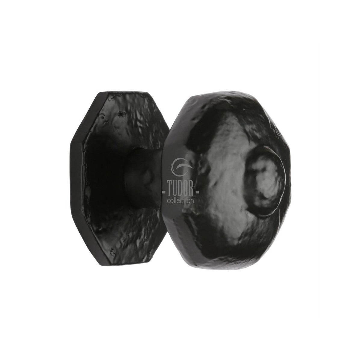 Tudor Octagon Center Door Knob - Black Antique