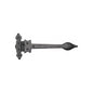 Tudor Fleur de Lys Door Handle on Plate by M Marcus - Heritage Brass