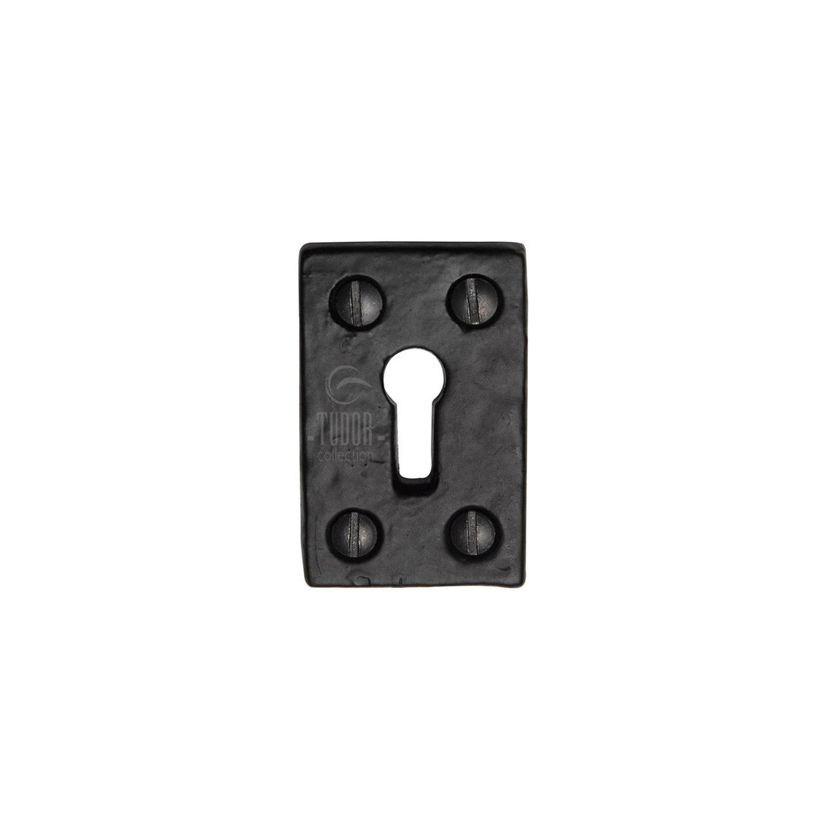 Tudor Standard Key Escutcheon Square Black Iron by M Marcus - Heritage Brass