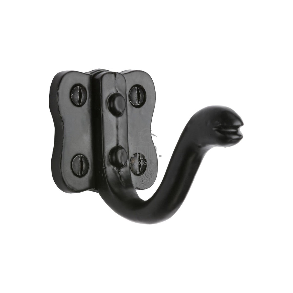 Tudor Single Coat Hook Black Iron by M Marcus - Heritage Brass