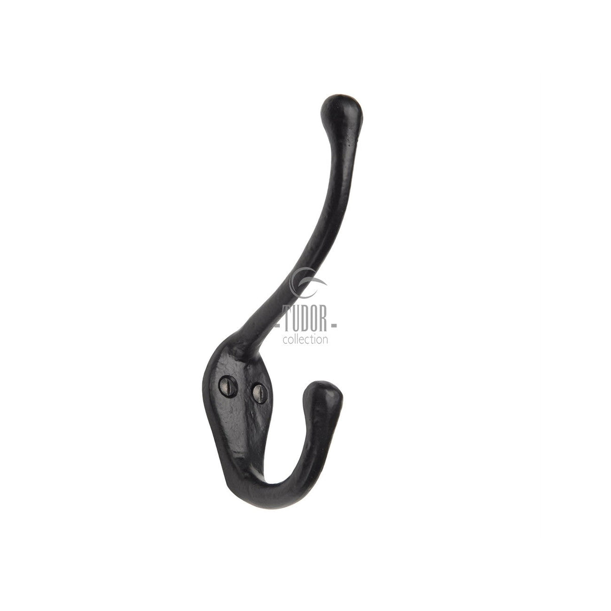 Tudor Hat & Coat Hook Black Iron by M Marcus - Heritage Brass