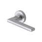 Trident Door Handle on Round Rose by M Marcus - Heritage Brass