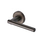 Challenger Door Handle on Round Rose by M Marcus - Heritage Brass