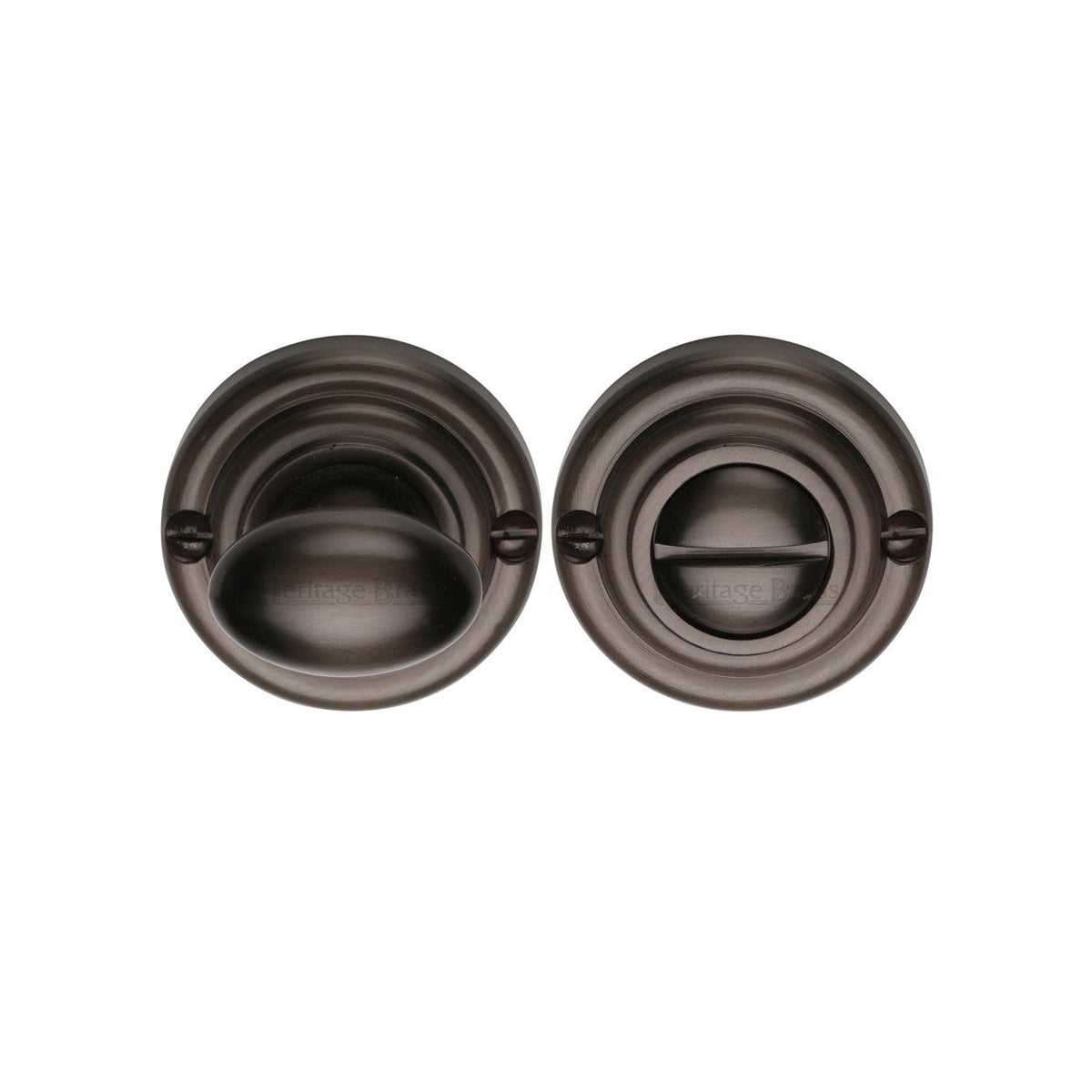 Round Bathroom Turn & Release - V1015 by M Marcus - Heritage Brass