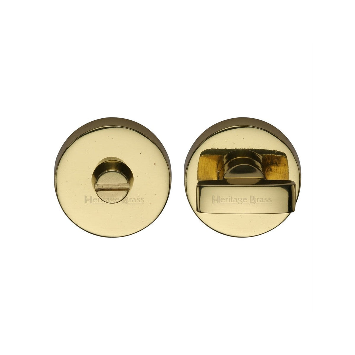 Round Bathroom Turn & Release - V1018 by M Marcus - Heritage Brass