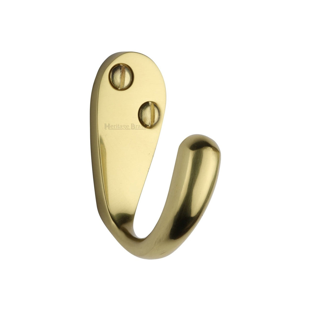 Curved Single Robe Hook by M Marcus - Heritage Brass