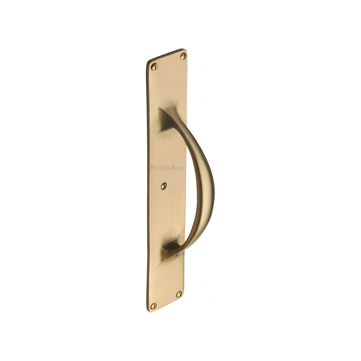 Door Pull Handle on Plate by M Marcus - Heritage Brass