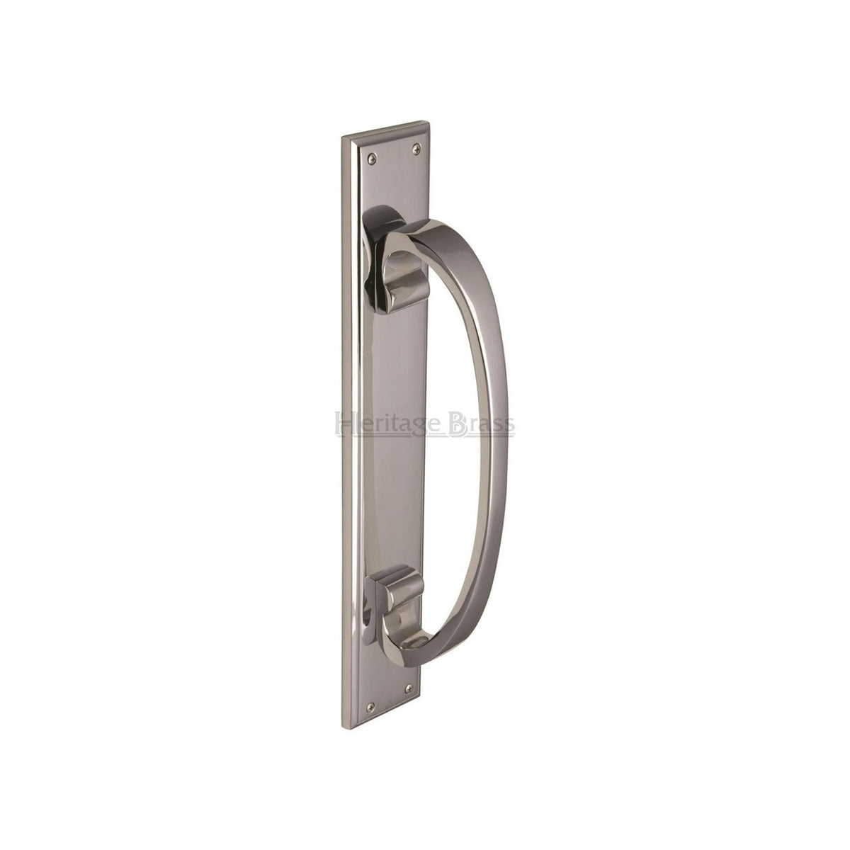 Door Pull Handle on Back Plate by M Marcus - Heritage Brass