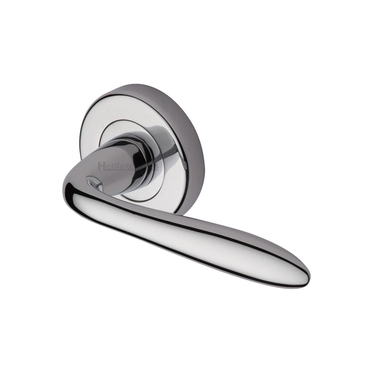 Sutton Door Handle on Round Rose by M Marcus - Heritage Brass