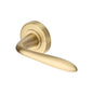 Sutton Door Handle on Round Rose by M Marcus - Heritage Brass