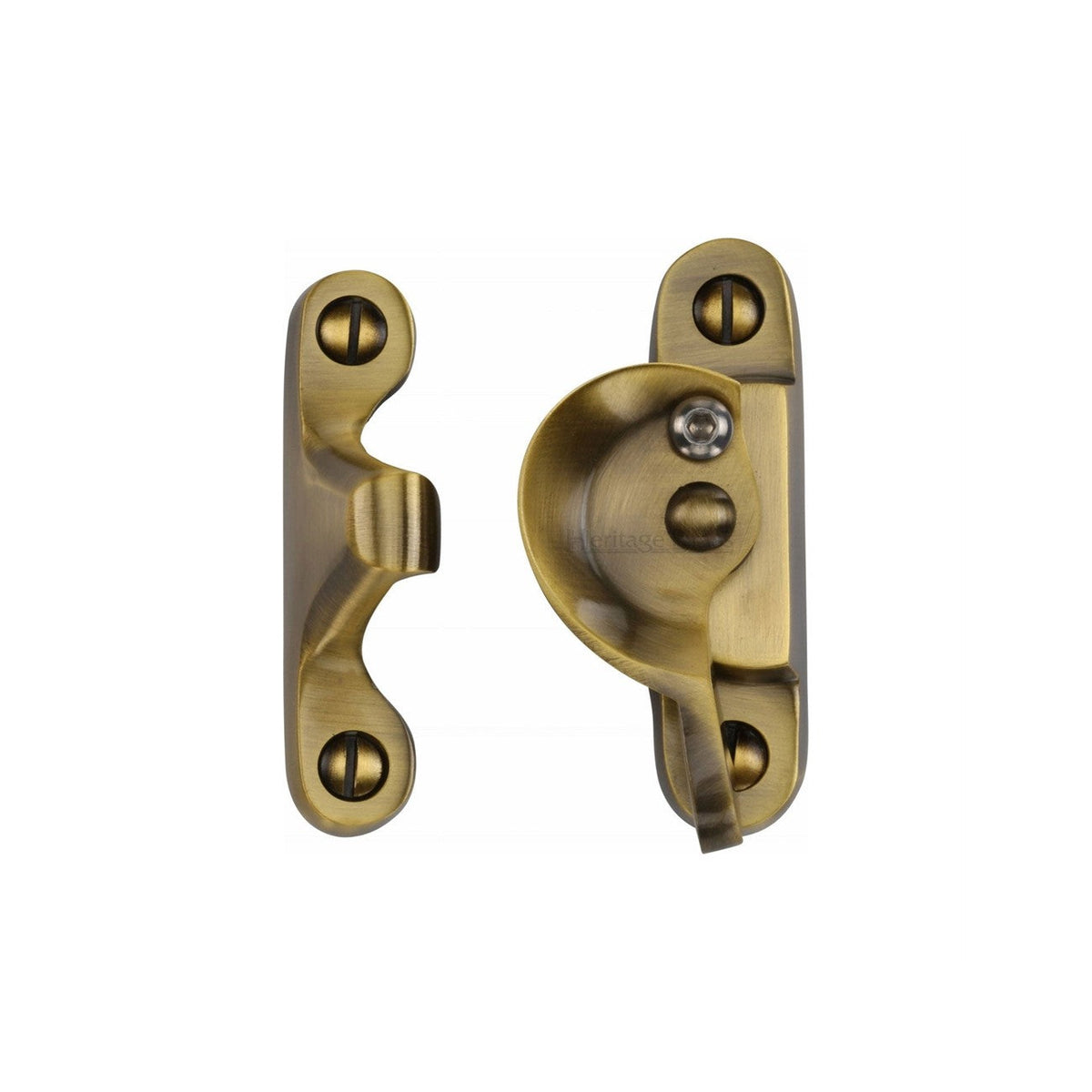 Fitch Pattern Sash Fastener Lockable by M Marcus - Heritage Brass