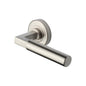 Bauhaus Door Handle on Round Rose by M Marcus - Heritage Brass