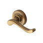 Bedford Door Handle on Round Rose - Antique Brass