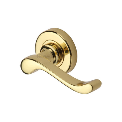 Bedford Door Handle on Round Rose by M Marcus - Heritage Brass