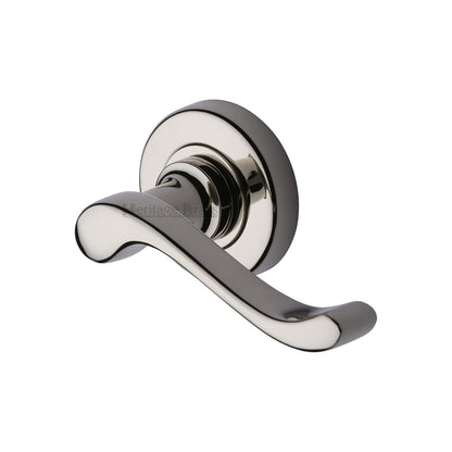 Bedford Door Handle on Round Rose by M Marcus - Heritage Brass
