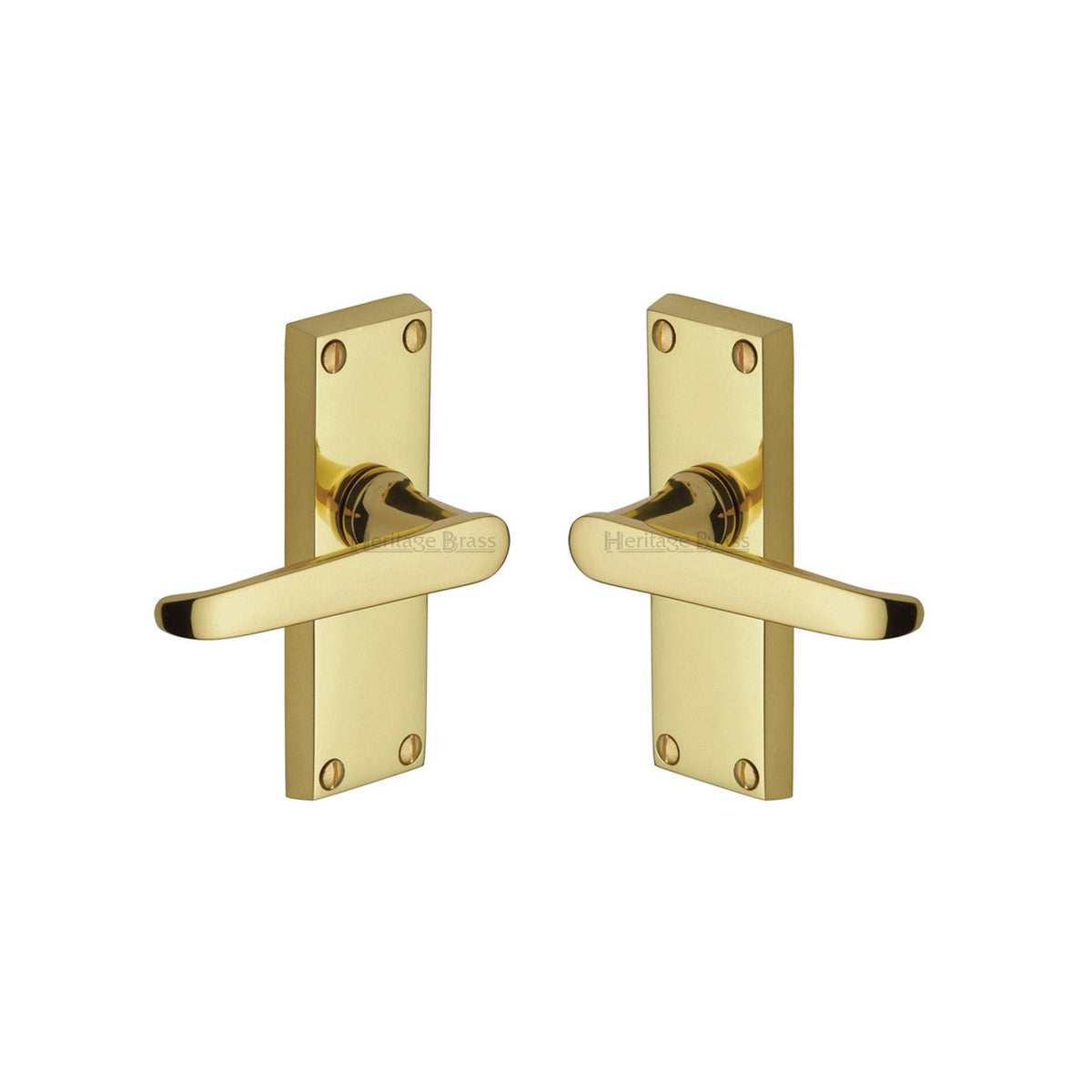 Victoria Short Door Handle on Plate by M Marcus - Heritage Brass