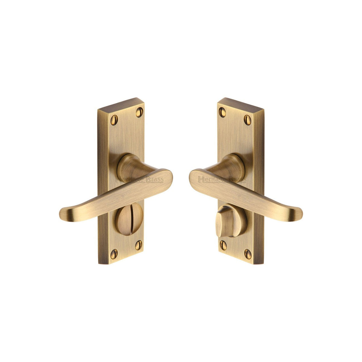 Victoria Short Door Handle on Plate by M Marcus - Heritage Brass