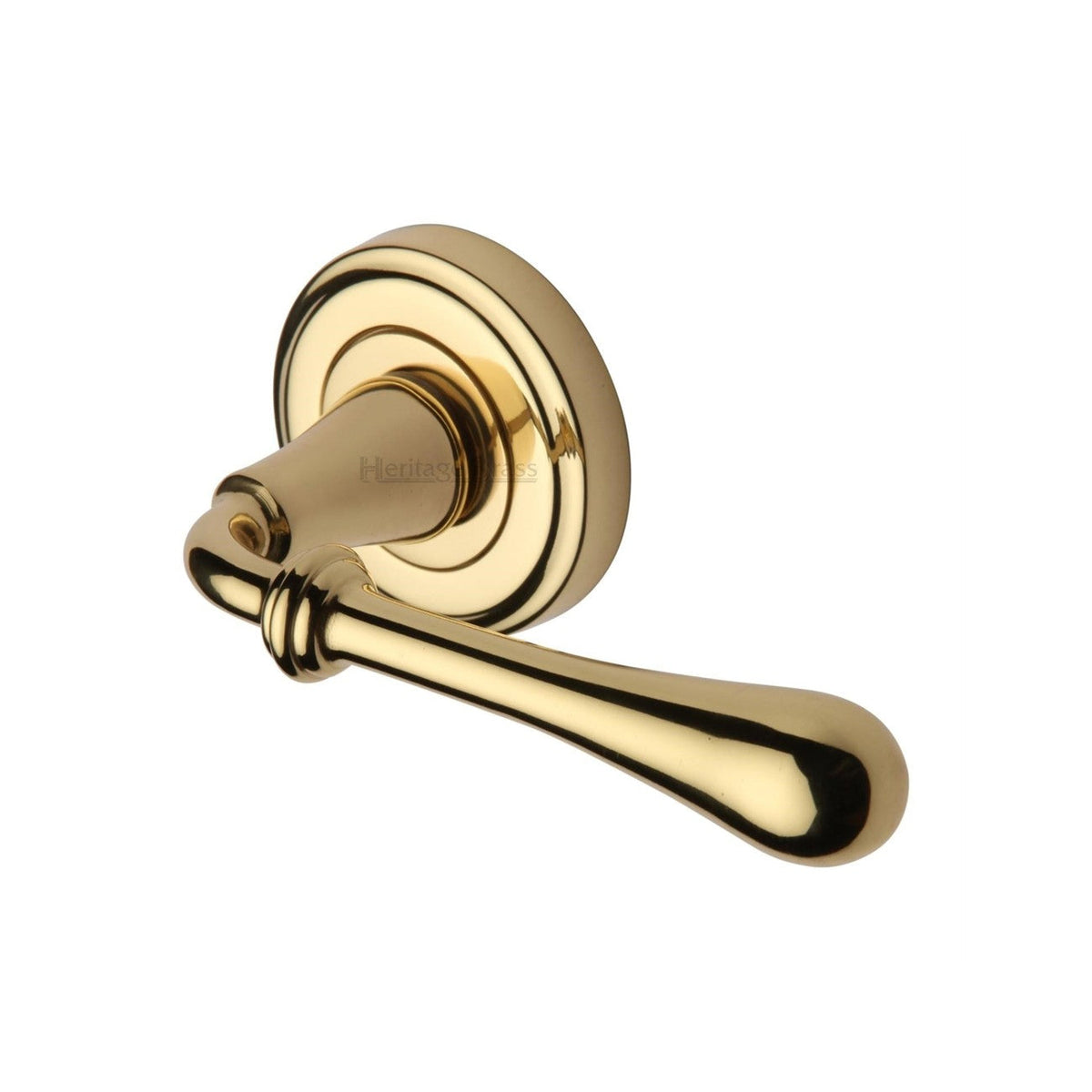 Roma Door Handle on Round Rose by M Marcus - Heritage Brass