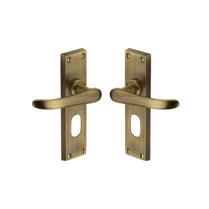 Windsor Door Handle on Plate by M Marcus - Heritage Brass