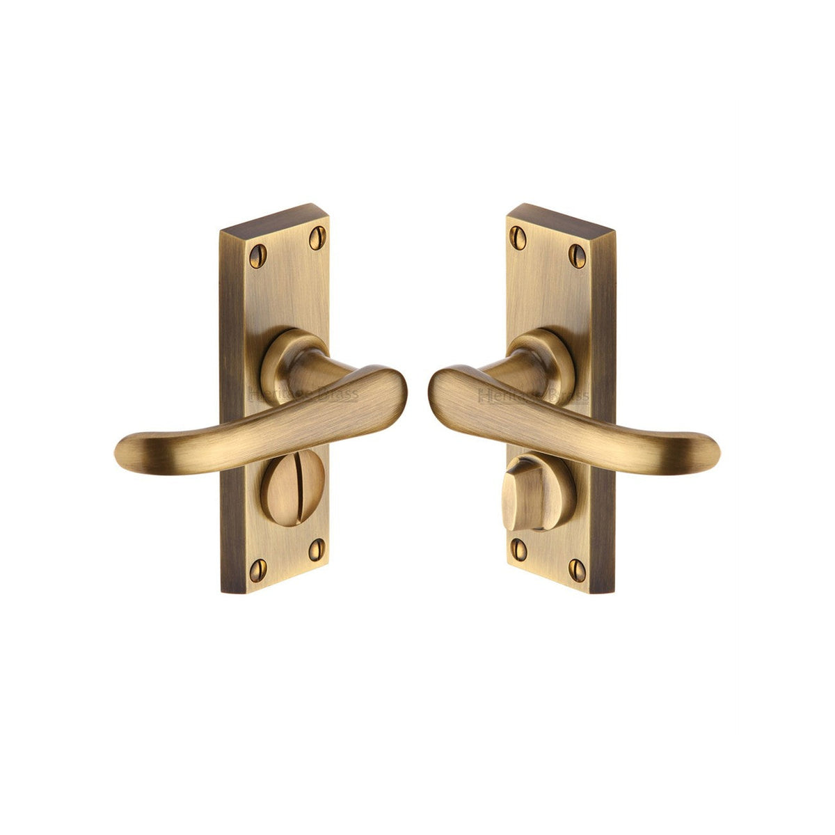 Windsor Short Door Handle on Plate by M Marcus - Heritage Brass