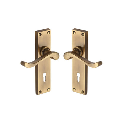 Bedford Door Handle on Plate by M Marcus - Heritage Brass
