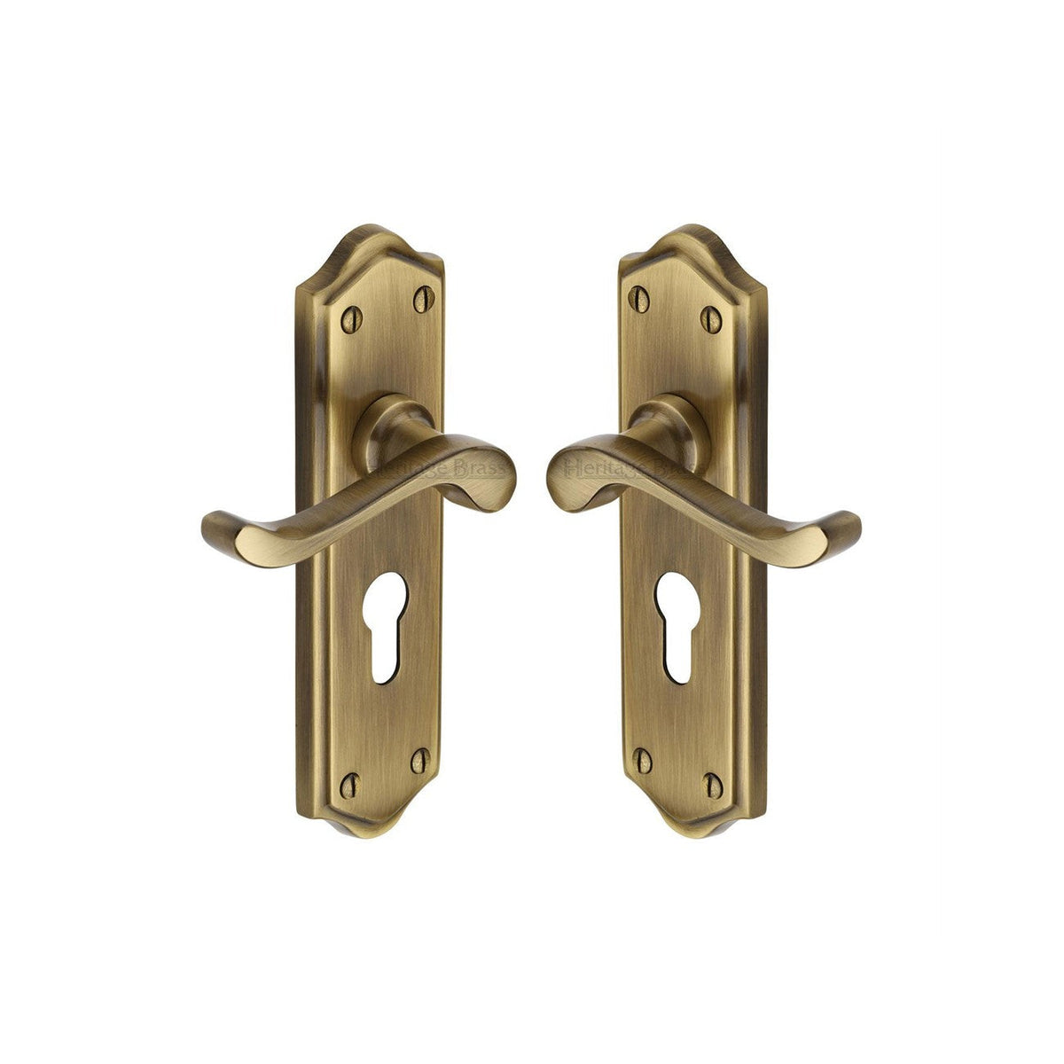 Buckingham Door Handle on Plate by M Marcus - Heritage Brass