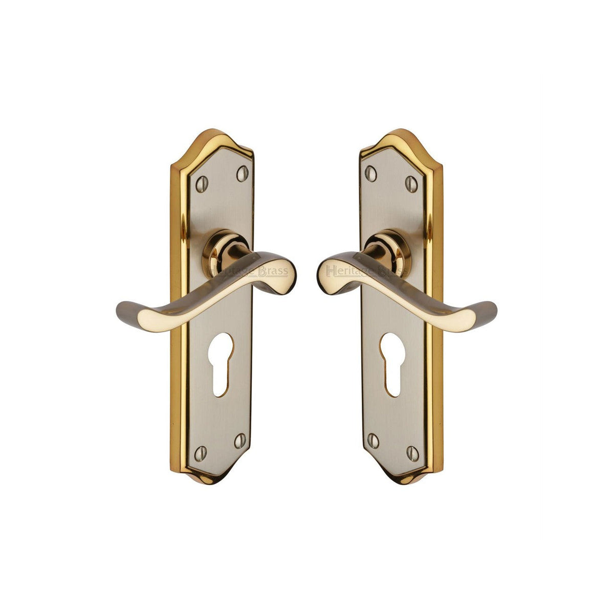 Buckingham Door Handle on Plate by M Marcus - Heritage Brass