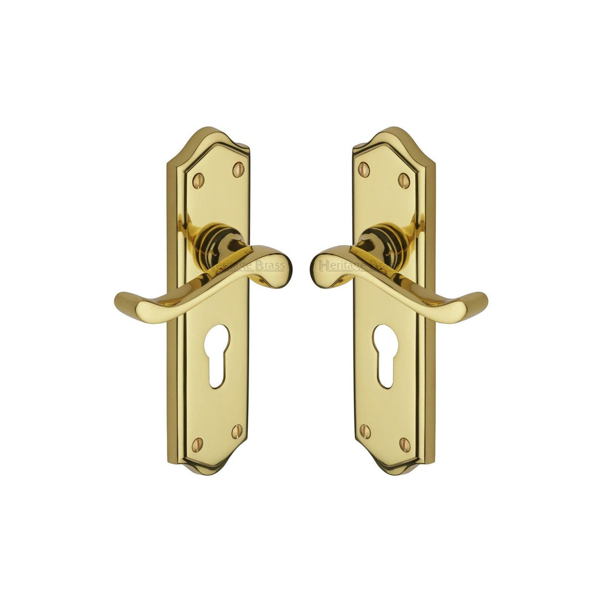 Buckingham Door Handle on Plate by M Marcus - Heritage Brass