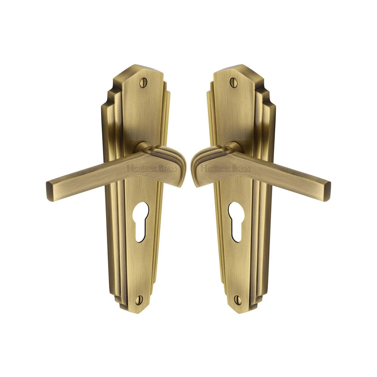 Waldorf Door Handle on Plate by M Marcus - Heritage Brass