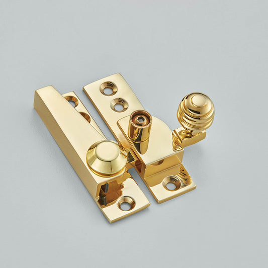 old-LOCKABLE SASH FASTENER-REEDED KNOB-1035L