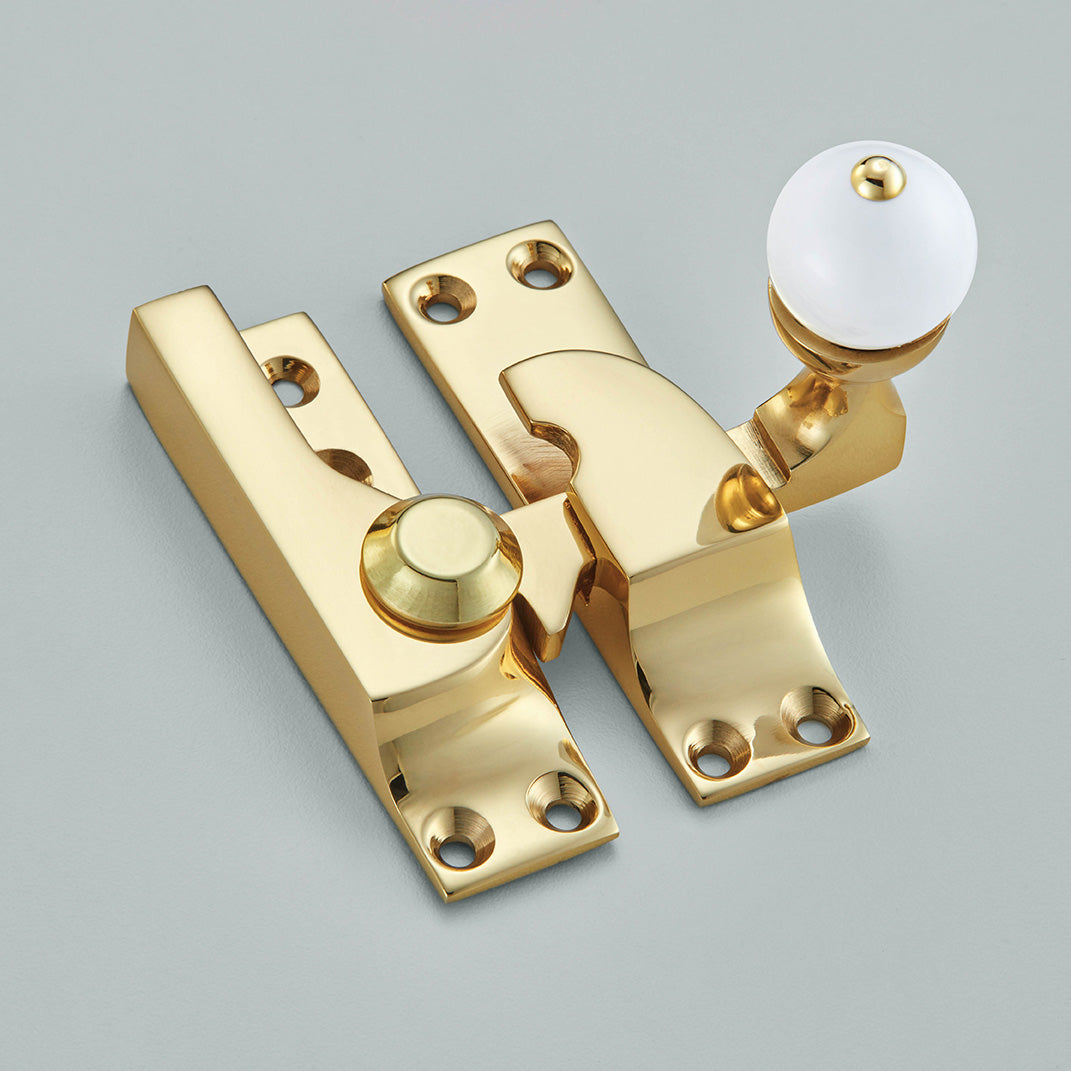 SASH FASTENER WITH WHITE KNOB
