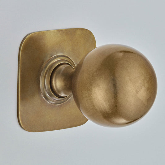 Ball Centre Door Knob On Square Rose