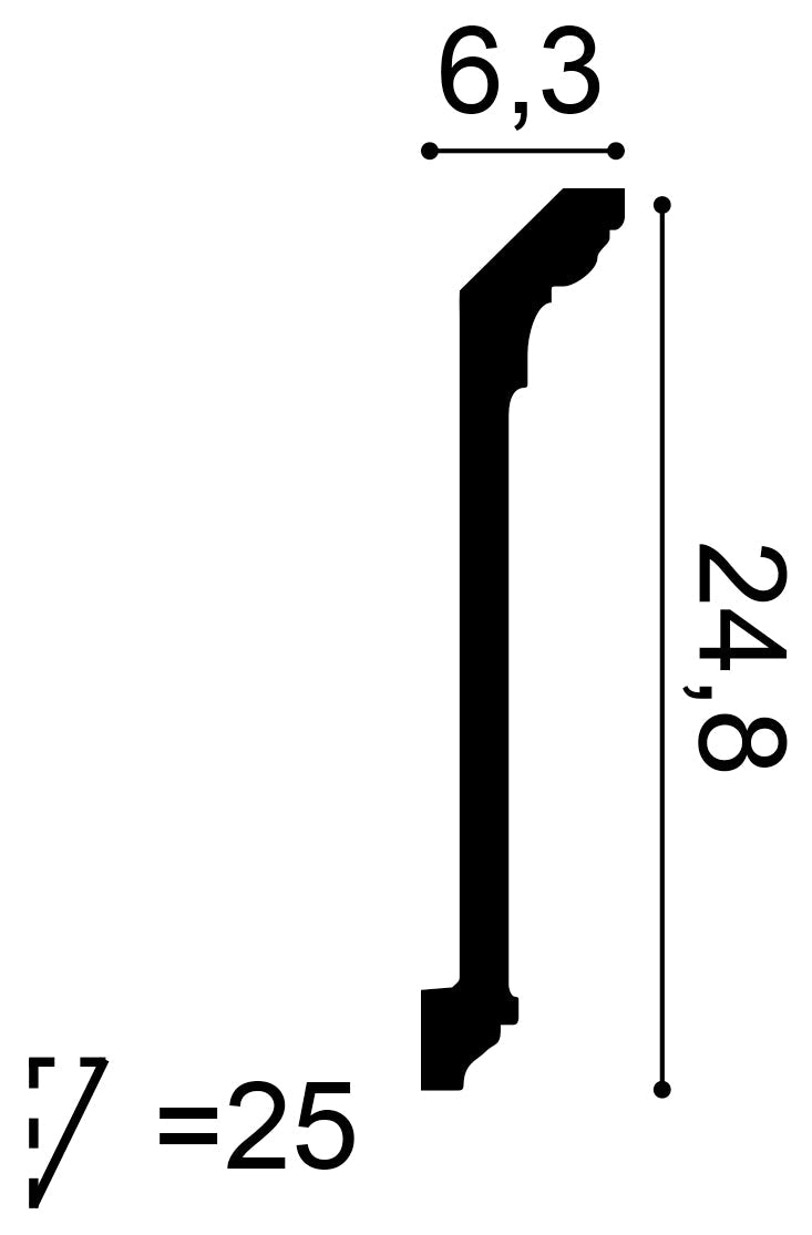 C308 Border L200xH24.8xW6.3 (cm)   ~ €/ Per Mtr