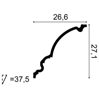 C336 Cornice Moulding L200xH27.1xW26.6 (cm)   ~ €/ Per Mtr