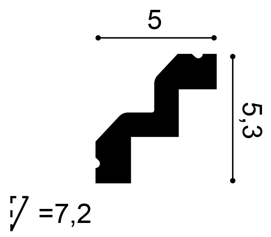C602f Cornice Moulding Flex     Size: 5.0x5.3. (cm)  ~ €/ Per Mtr