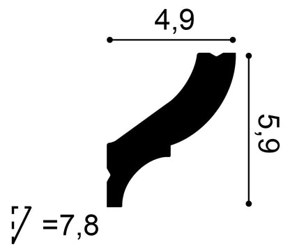 Cb502 Cornice Moulding L200xH5.9xW4.9 (cm) Durofoam®  ~ €/ Per Mtr