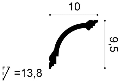 Cb512 Cornice Moulding L200xH9.5xW10 (cm) Durofoam®  ~ €/ Per Mtr