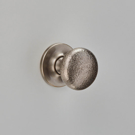 Hammered Cushion Knob on Plain Covered Rose