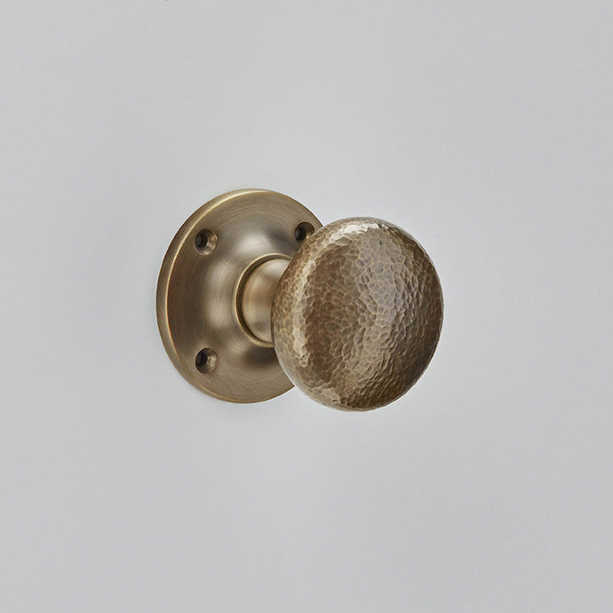 old-HAMMERED CUSHION MORTICE KNOB FURN-H1757