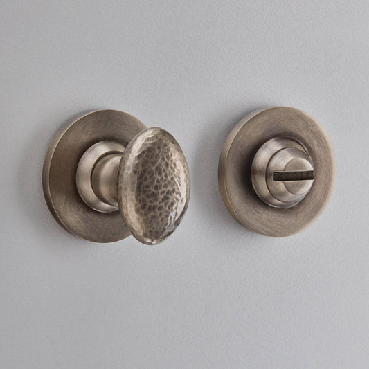 Hammered Oval Bathroom Turn and Release