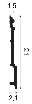 Sx191 Skirting L200xH21xW2.1 (cm)  ~ €/ Per Mtr