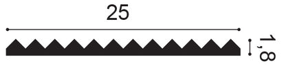 W108 Decorative Element L200xH25xW1.8 (cm) - €/ Per Mtr